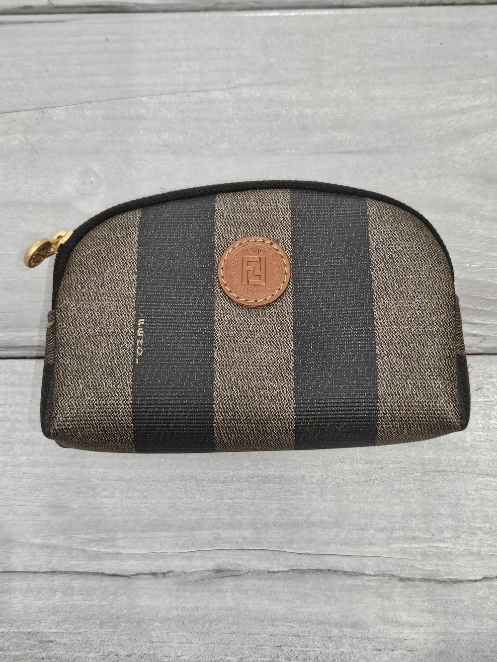 Vintage Fendi Striped Cosmetic Pouch
